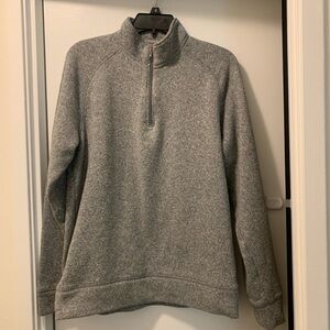 Old Navy Dynamic Grey Fleece Men’s Sweater Size L, Mock Kneck 1/2 Zip